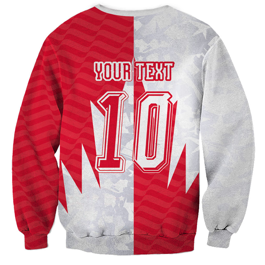 Custom USA and Canada National Football Sweatshirt Maple Leaf Geometric and American Stripes
