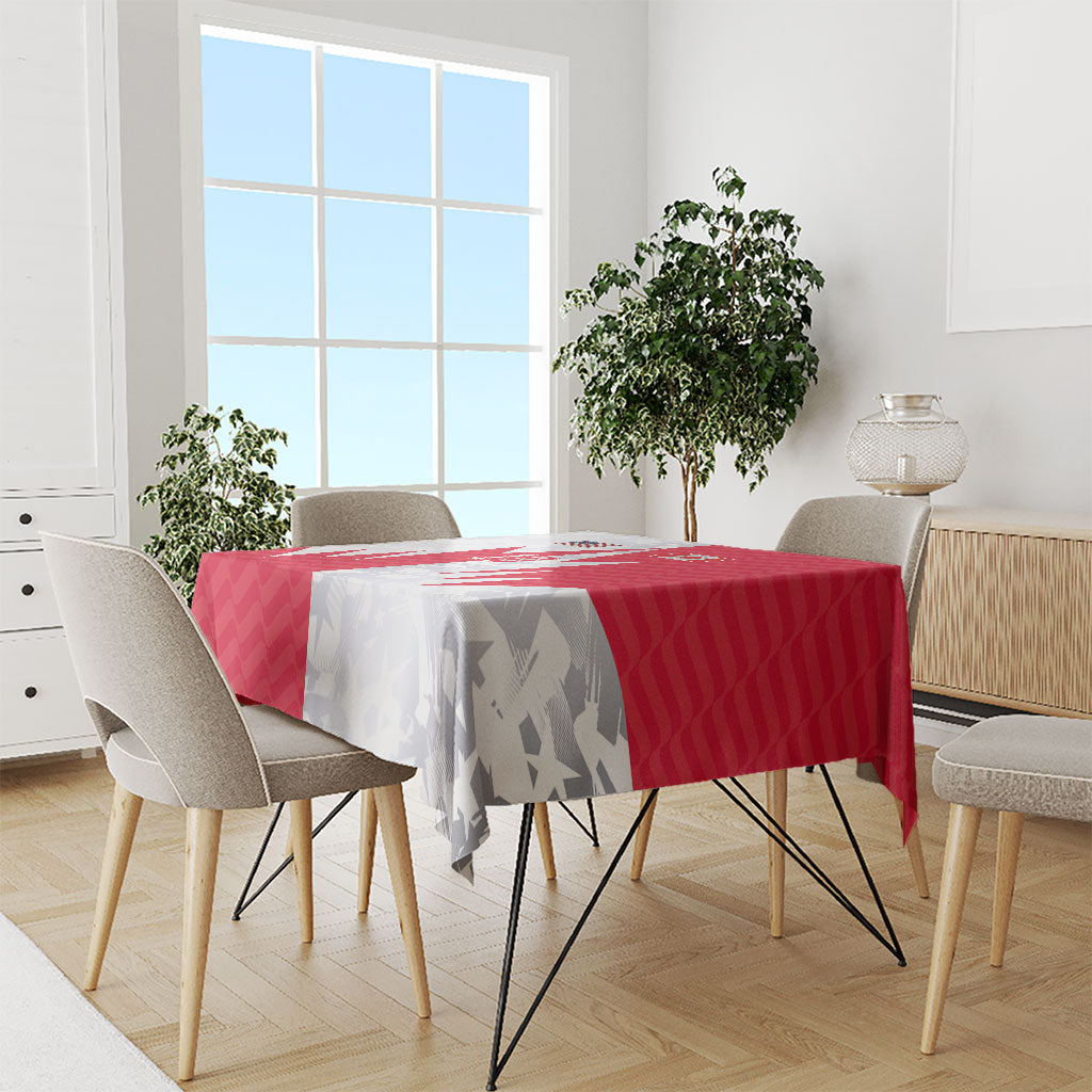 Custom USA and Canada National Football Tablecloth Maple Leaf Geometric and American Stripes