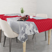 Custom USA and Canada National Football Tablecloth Maple Leaf Geometric and American Stripes