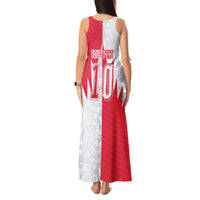 Custom USA and Canada National Football Tank Maxi Dress Maple Leaf Geometric and American Stripes