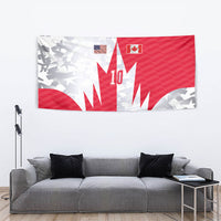 Custom USA and Canada National Football Tapestry Maple Leaf Geometric and American Stripes