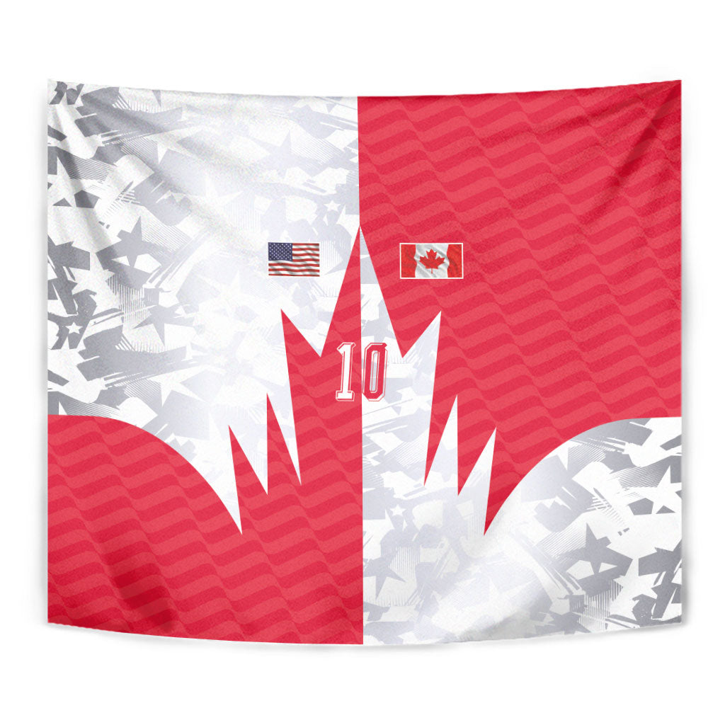 Custom USA and Canada National Football Tapestry Maple Leaf Geometric and American Stripes