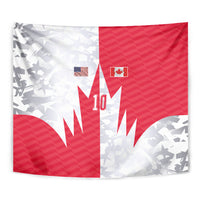 Custom USA and Canada National Football Tapestry Maple Leaf Geometric and American Stripes