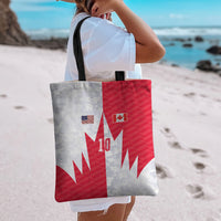 Custom USA and Canada National Football Tote Bag Maple Leaf Geometric and American Stripes