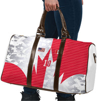 Custom USA and Canada National Football Travel Bag Maple Leaf Geometric and American Stripes