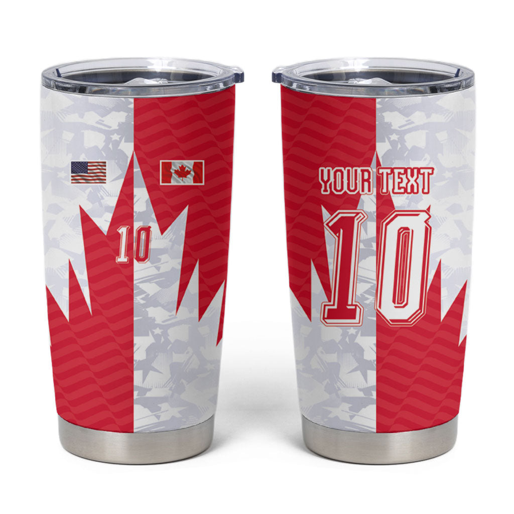 Custom USA and Canada National Football Tumbler Cup Maple Leaf Geometric and American Stripes