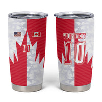 Custom USA and Canada National Football Tumbler Cup Maple Leaf Geometric and American Stripes