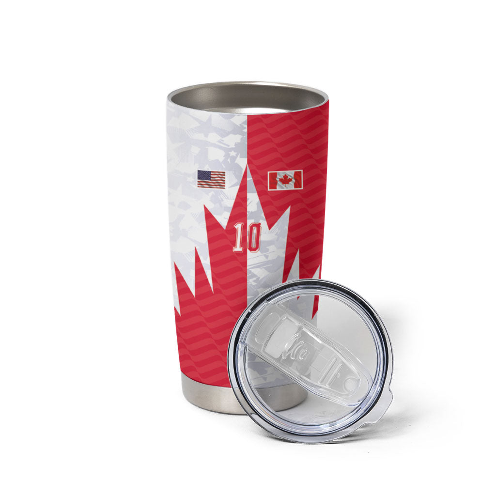 Custom USA and Canada National Football Tumbler Cup Maple Leaf Geometric and American Stripes