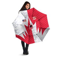 Custom USA and Canada National Football Umbrella Maple Leaf Geometric and American Stripes