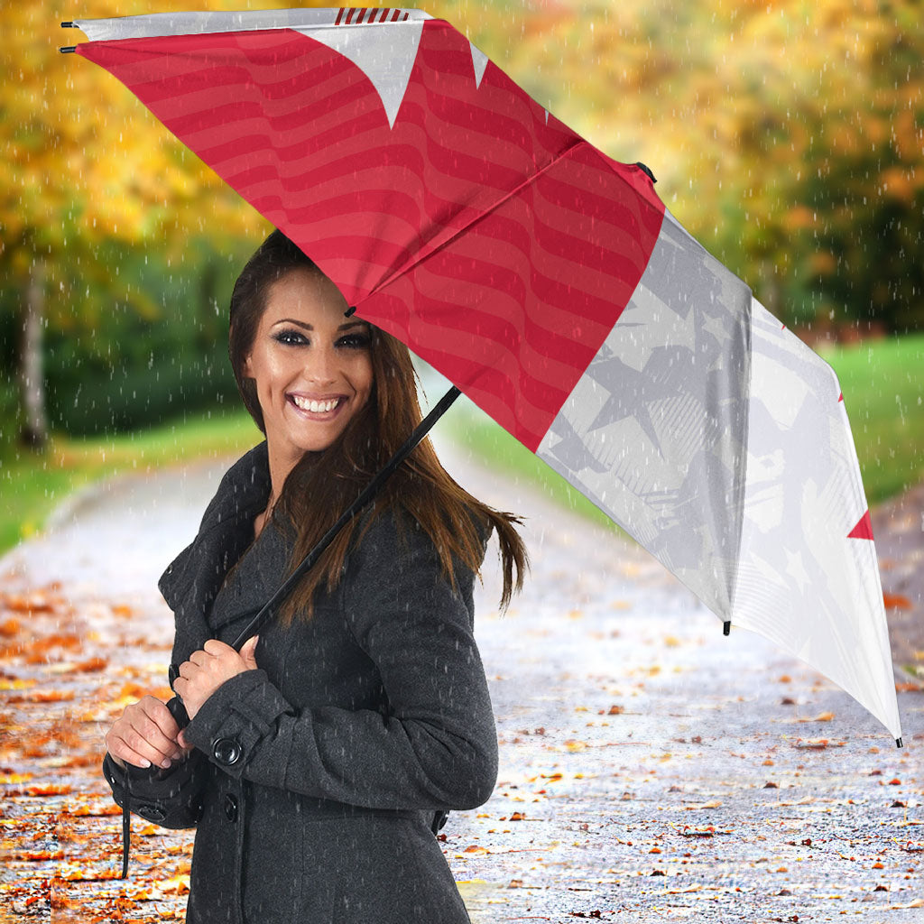 Custom USA and Canada National Football Umbrella Maple Leaf Geometric and American Stripes