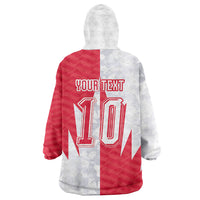 Custom USA and Canada National Football Wearable Blanket Hoodie Maple Leaf Geometric and American Stripes