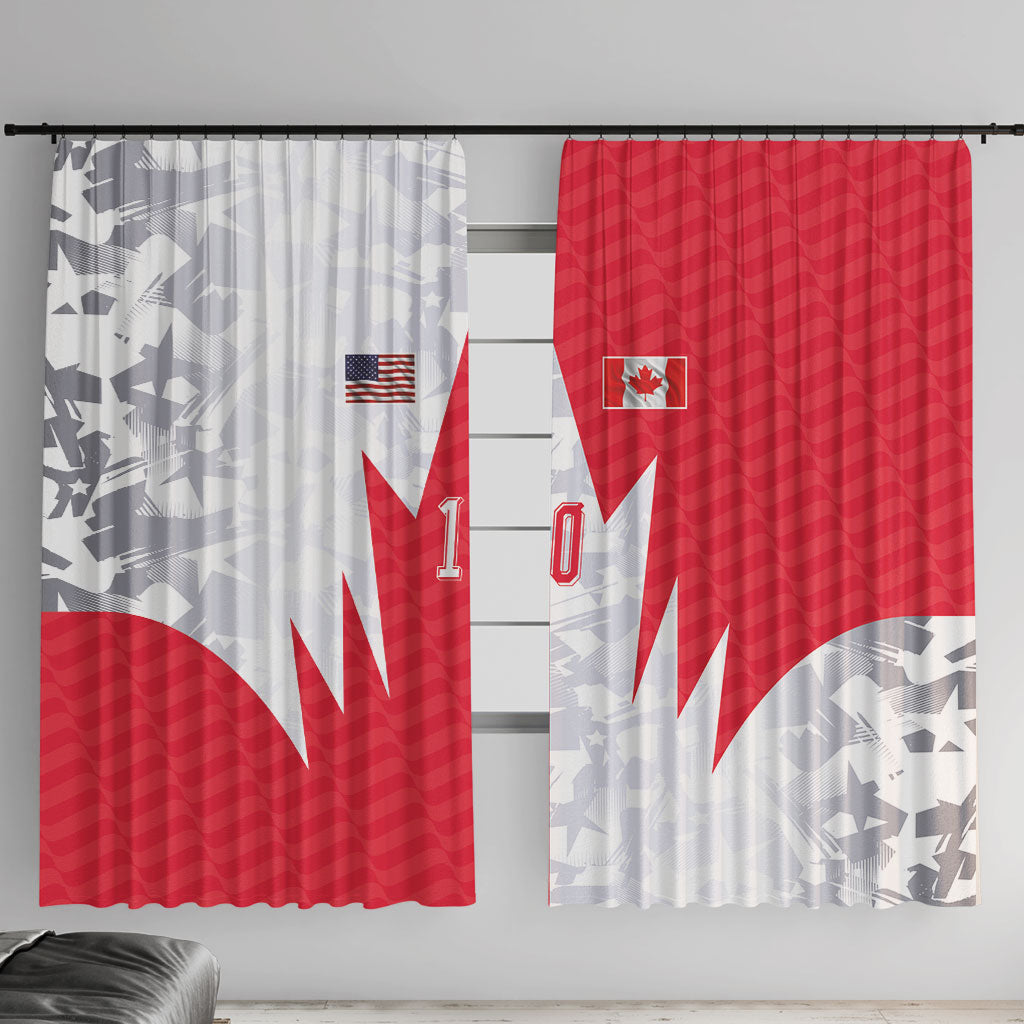Custom USA and Canada National Football Window Curtain Maple Leaf Geometric and American Stripes