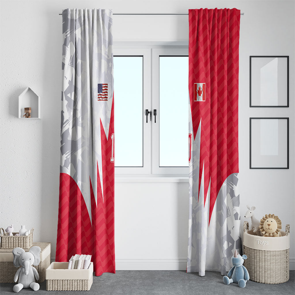 Custom USA and Canada National Football Window Curtain Maple Leaf Geometric and American Stripes