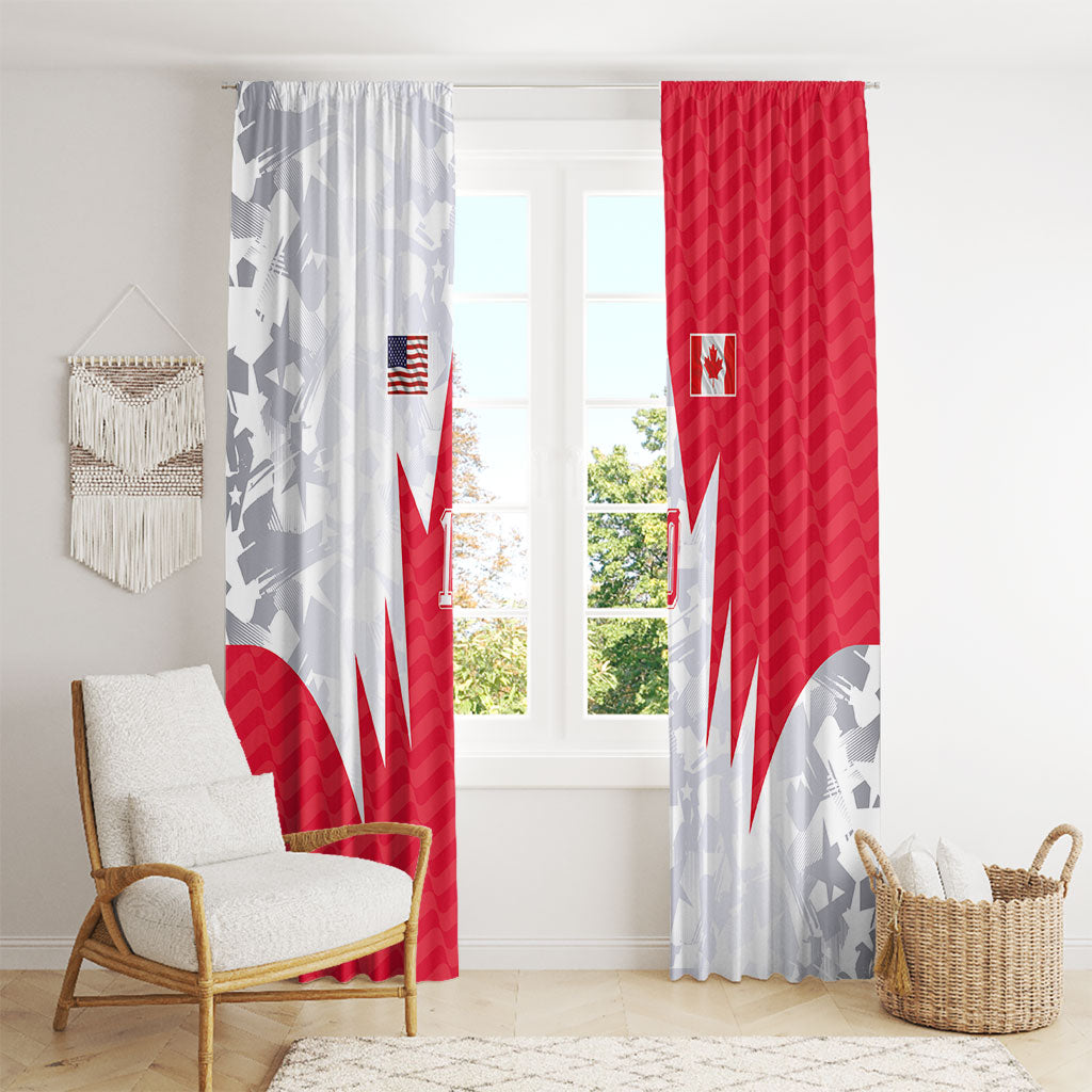 Custom USA and Canada National Football Window Curtain Maple Leaf Geometric and American Stripes