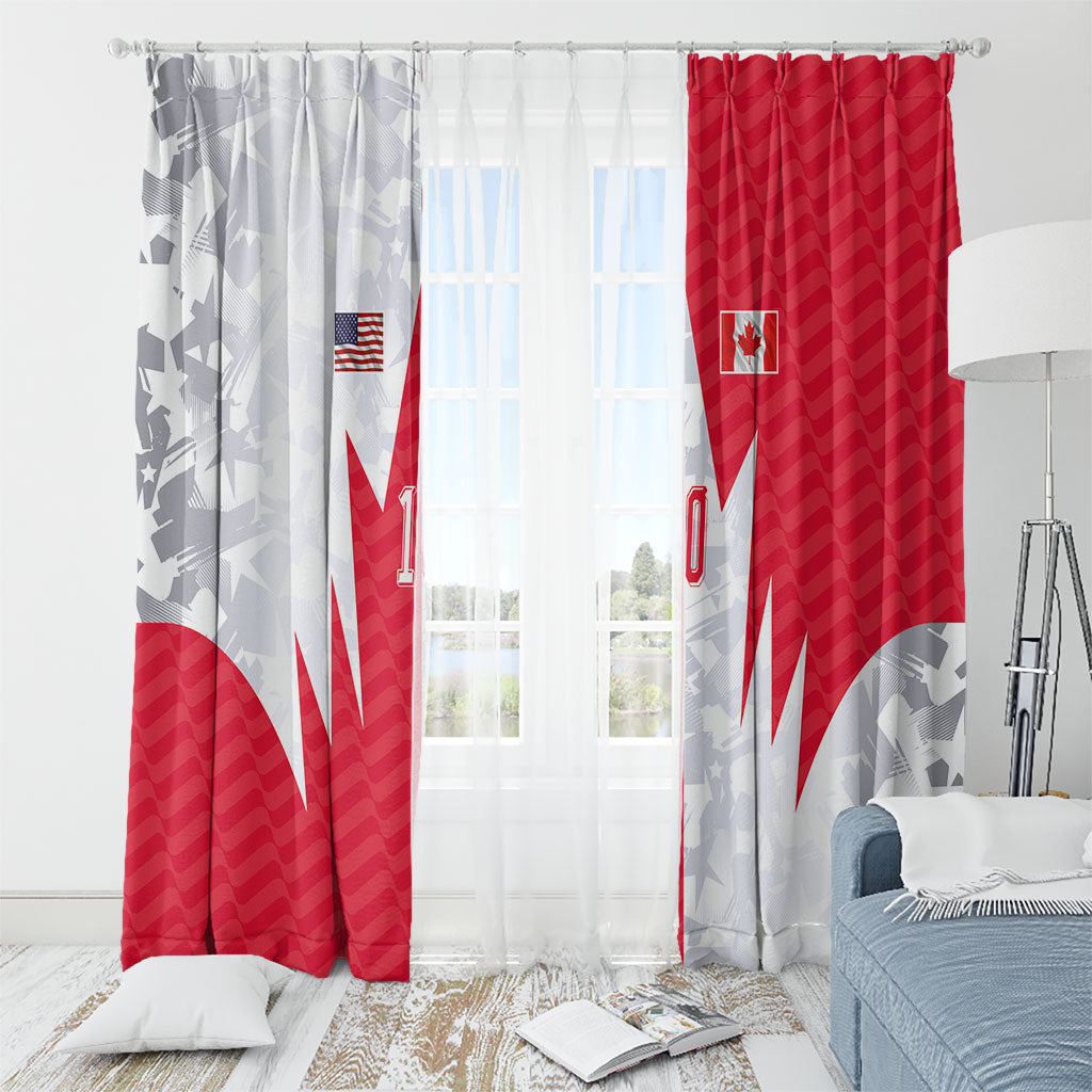 Custom USA and Canada National Football Window Curtain Maple Leaf Geometric and American Stripes
