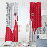 Custom USA and Canada National Football Window Curtain Maple Leaf Geometric and American Stripes
