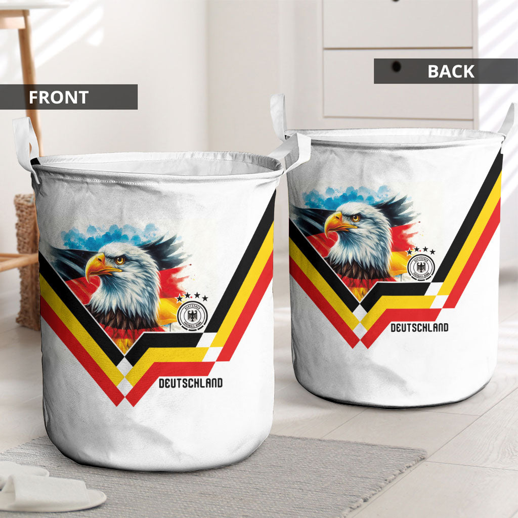 Germany National Football Laundry Basket Deutschland Eagle Watercolor Splash Geometric Flag Stripe Pattern Art