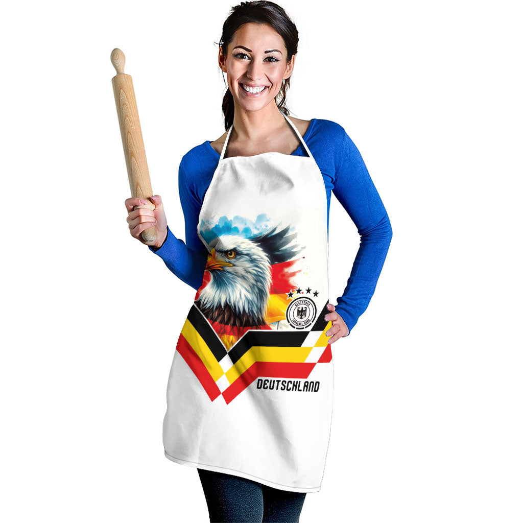 Germany National Football Apron Deutschland Eagle Watercolor Splash Geometric Flag Stripe Pattern Art