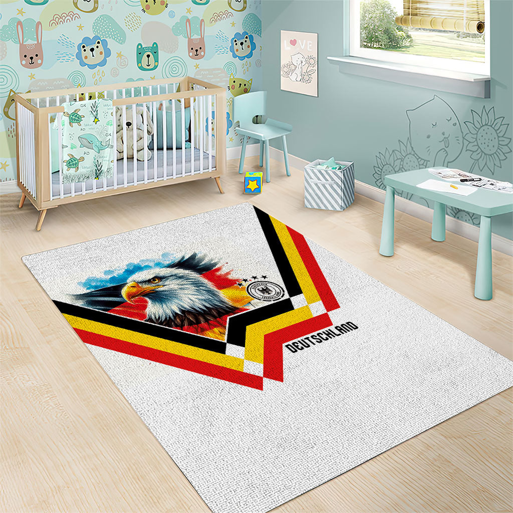 Germany National Football Area Rug Deutschland Eagle Watercolor Splash Geometric Flag Stripe Pattern Art