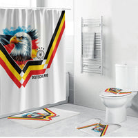 Germany National Football Bathroom Set Deutschland Eagle Watercolor Splash Geometric Flag Stripe Pattern Art