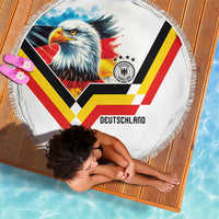 Germany National Football Beach Blanket Deutschland Eagle Watercolor Splash Geometric Flag Stripe Pattern Art