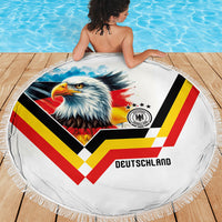 Germany National Football Beach Blanket Deutschland Eagle Watercolor Splash Geometric Flag Stripe Pattern Art