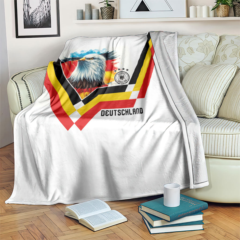 Germany National Football Blanket Deutschland Eagle Watercolor Splash Geometric Flag Stripe Pattern Art