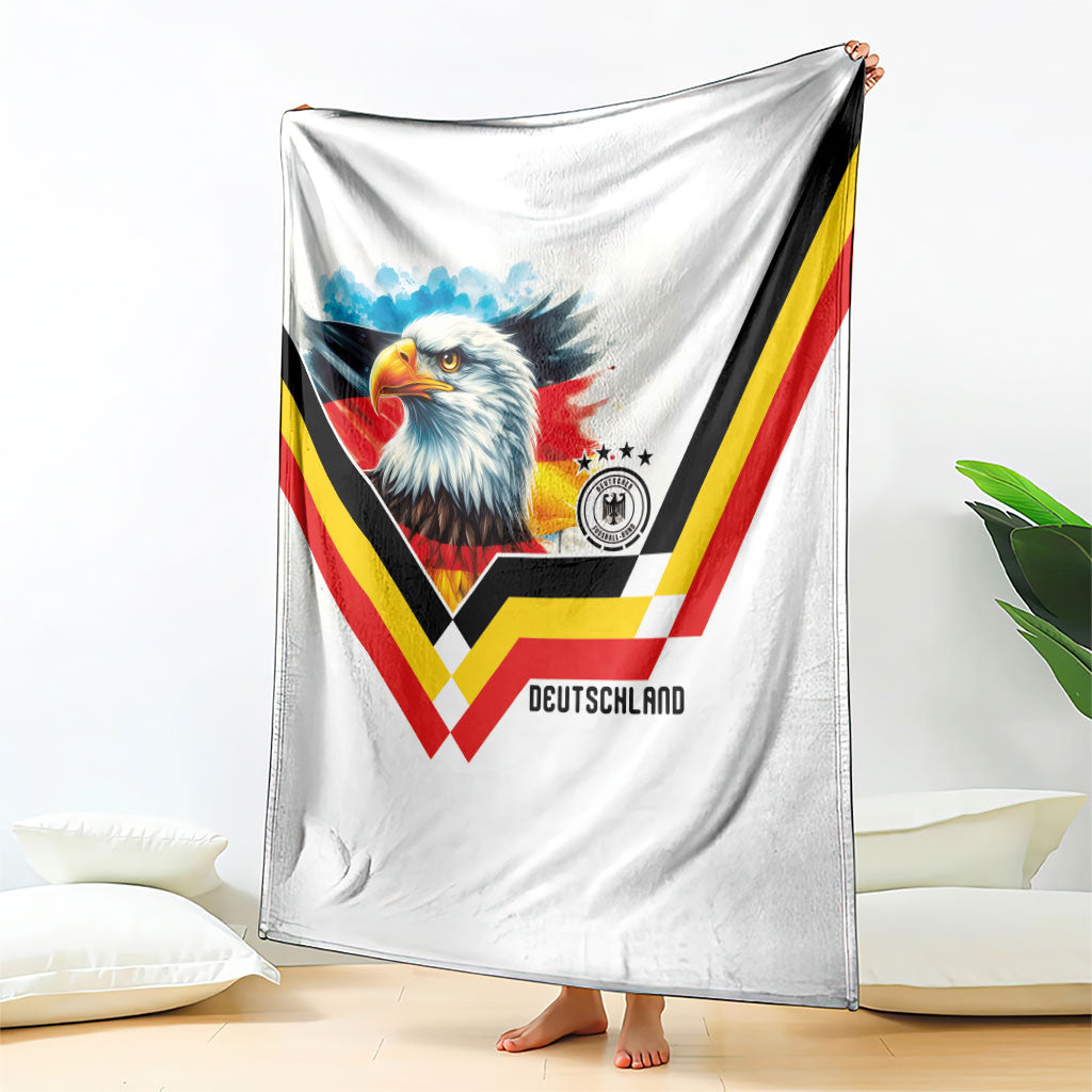 Germany National Football Blanket Deutschland Eagle Watercolor Splash Geometric Flag Stripe Pattern Art
