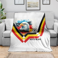 Germany National Football Blanket Deutschland Eagle Watercolor Splash Geometric Flag Stripe Pattern Art