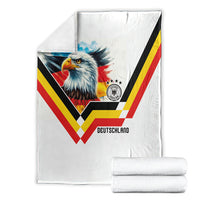 Germany National Football Blanket Deutschland Eagle Watercolor Splash Geometric Flag Stripe Pattern Art