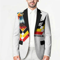 Custom Germany National Football Blazer Deutschland Eagle Watercolor Splash Geometric Flag Stripe Pattern Art