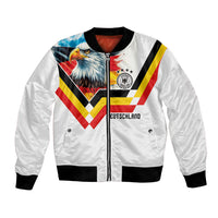 Custom Germany National Football Bomber Jacket Deutschland Eagle Watercolor Splash Geometric Flag Stripe Pattern Art