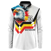 Custom Germany National Football Button Sweatshirt Deutschland Eagle Watercolor Splash Geometric Flag Stripe Pattern Art