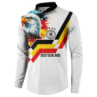Custom Germany National Football Button Sweatshirt Deutschland Eagle Watercolor Splash Geometric Flag Stripe Pattern Art