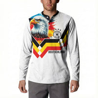 Custom Germany National Football Button Sweatshirt Deutschland Eagle Watercolor Splash Geometric Flag Stripe Pattern Art