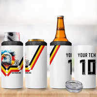 Custom Germany National Football 4 in 1 Can Cooler Tumbler Deutschland Eagle Watercolor Splash Geometric Flag Stripe Pattern Art