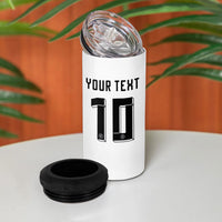 Custom Germany National Football 4 in 1 Can Cooler Tumbler Deutschland Eagle Watercolor Splash Geometric Flag Stripe Pattern Art