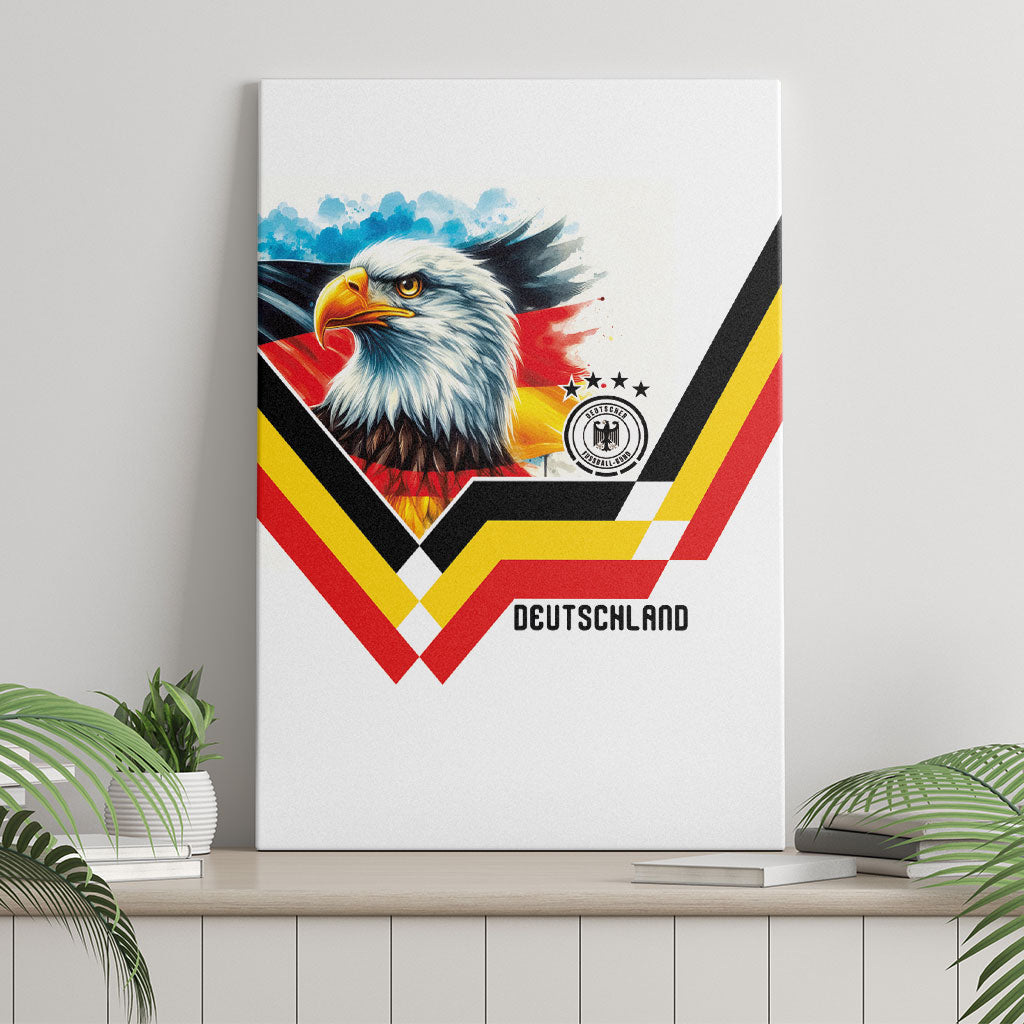Germany National Football Canvas Wall Art Deutschland Eagle Watercolor Splash Geometric Flag Stripe Pattern Art