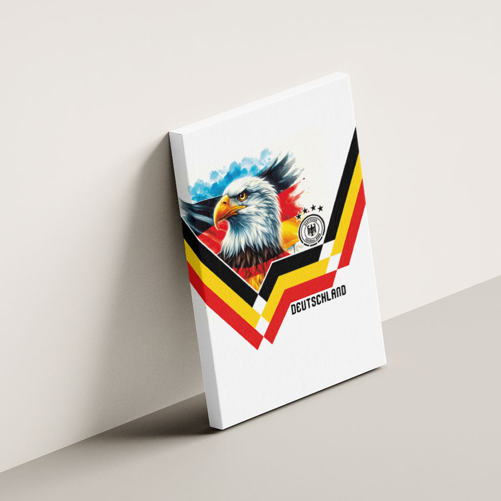 Germany National Football Canvas Wall Art Deutschland Eagle Watercolor Splash Geometric Flag Stripe Pattern Art