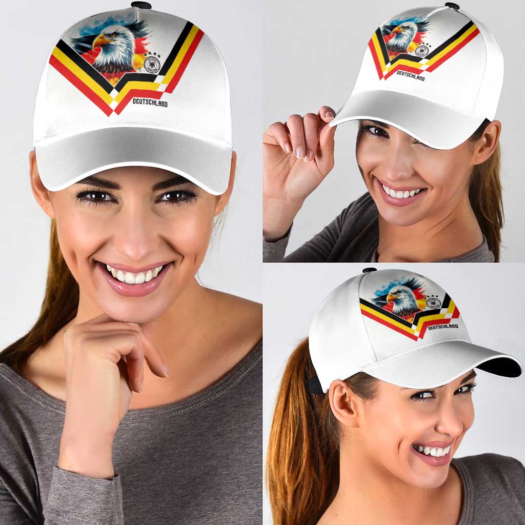 Germany National Football Classic Cap Deutschland Eagle Watercolor Splash Geometric Flag Stripe Pattern Art