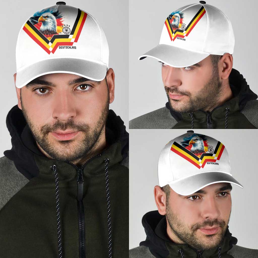 Germany National Football Classic Cap Deutschland Eagle Watercolor Splash Geometric Flag Stripe Pattern Art