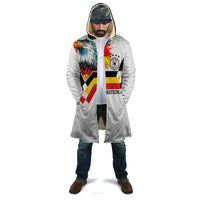 Custom Germany National Football Cloak Deutschland Eagle Watercolor Splash Geometric Flag Stripe Pattern Art