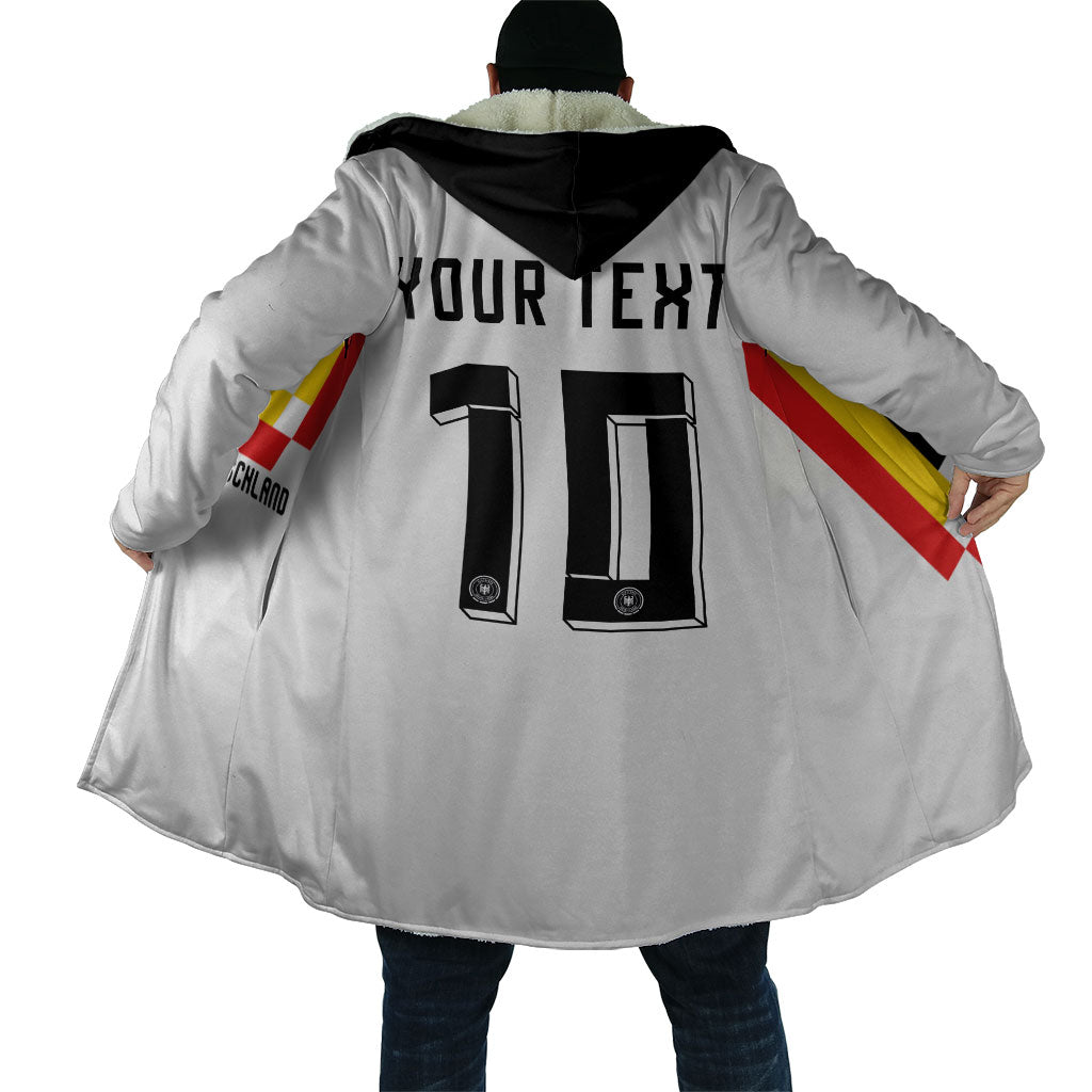 Custom Germany National Football Cloak Deutschland Eagle Watercolor Splash Geometric Flag Stripe Pattern Art