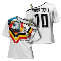 Custom Germany National Football Cross Shoulder Shirt Deutschland Eagle Watercolor Splash Geometric Flag Stripe Pattern Art