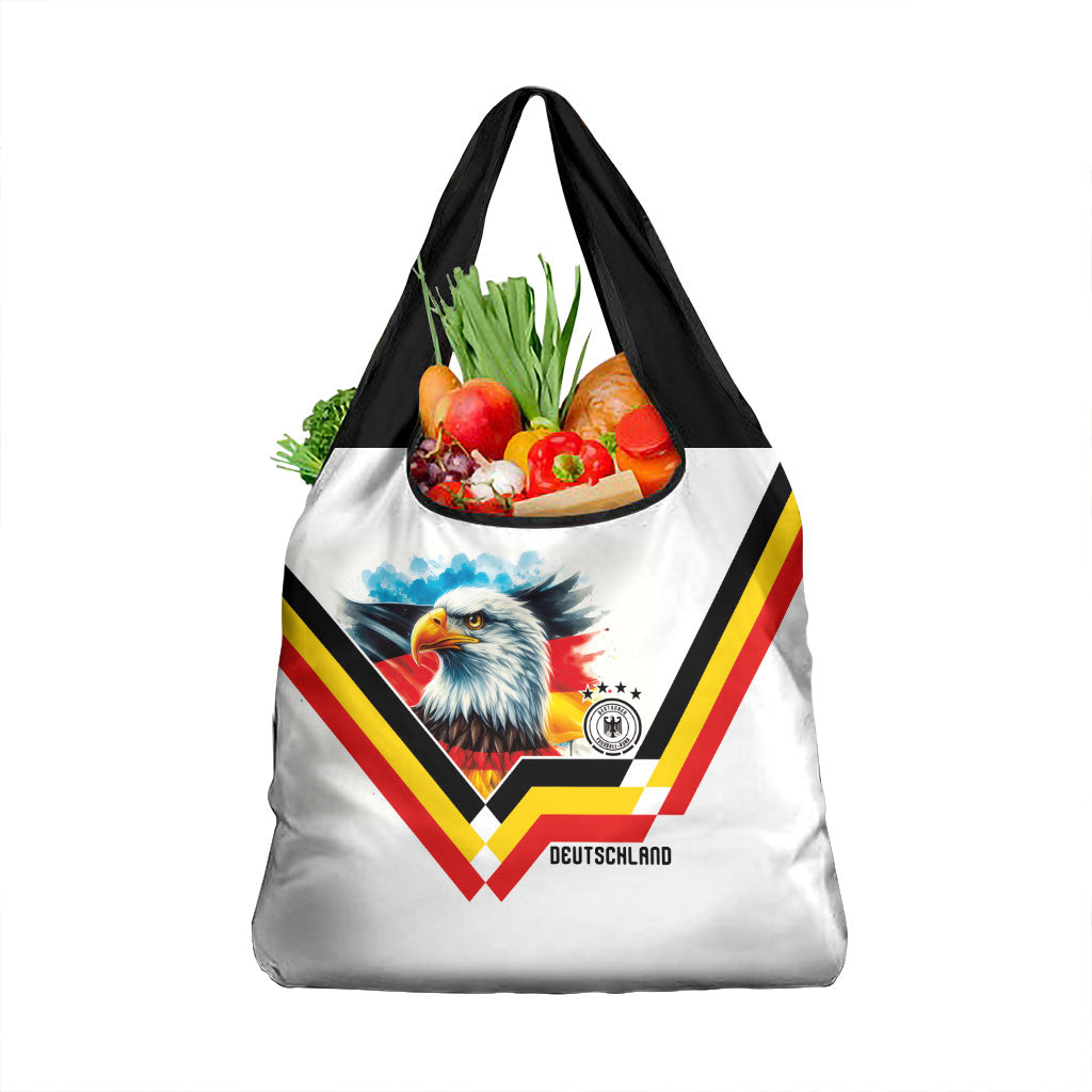 Germany National Football Grocery Bag Deutschland Eagle Watercolor Splash Geometric Flag Stripe Pattern Art