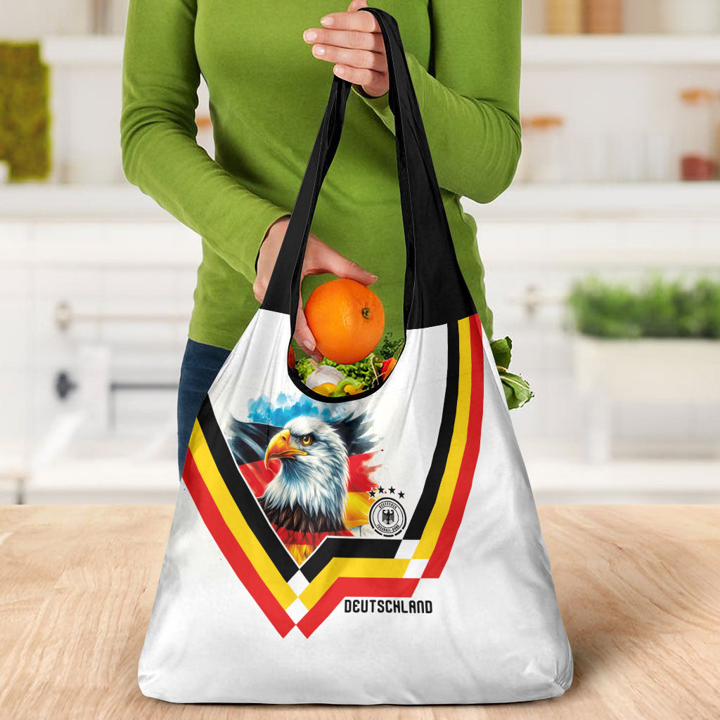Germany National Football Grocery Bag Deutschland Eagle Watercolor Splash Geometric Flag Stripe Pattern Art