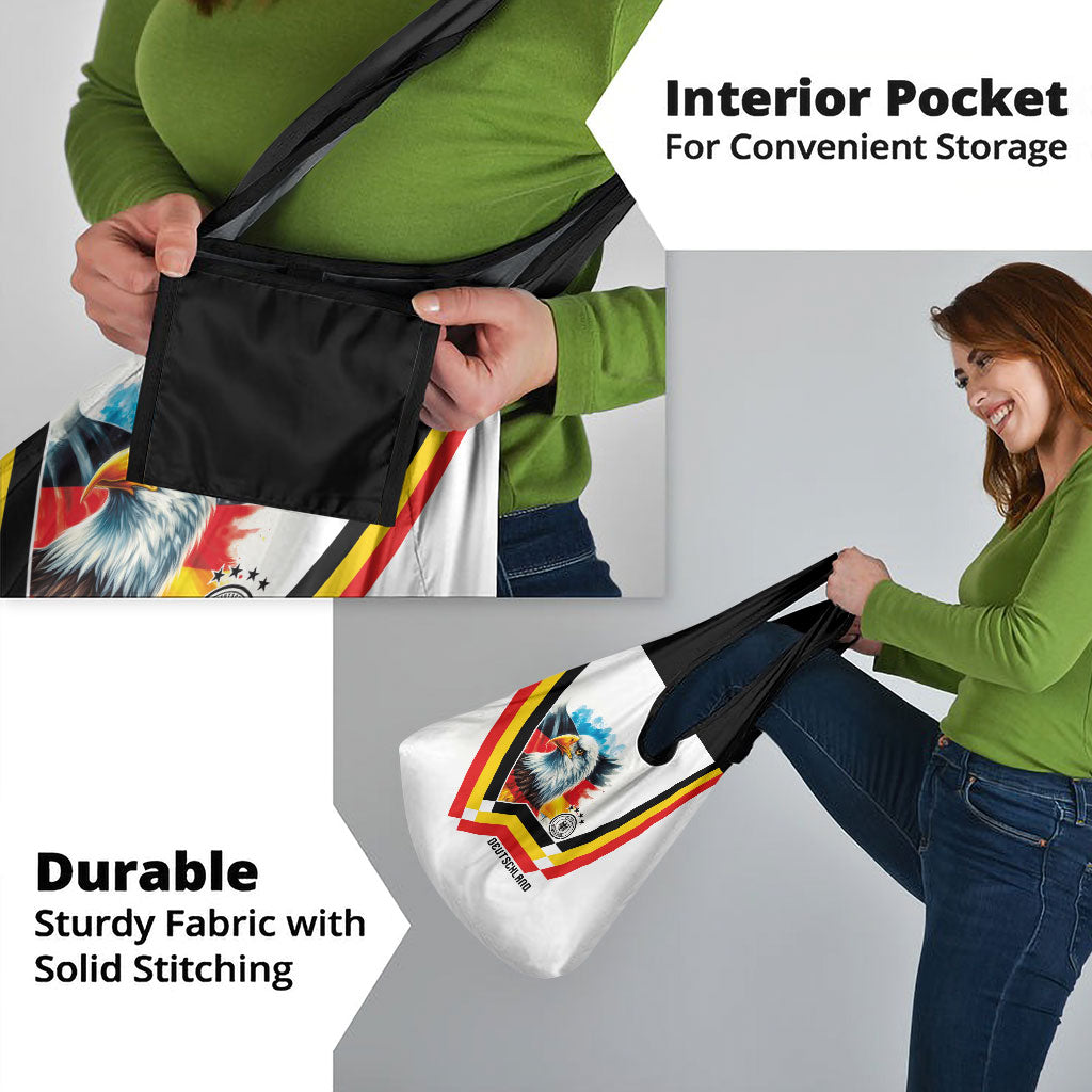 Germany National Football Grocery Bag Deutschland Eagle Watercolor Splash Geometric Flag Stripe Pattern Art