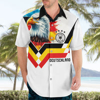 Custom Germany National Football Hawaiian Shirt Deutschland Eagle Watercolor Splash Geometric Flag Stripe Pattern Art