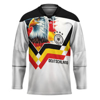 Custom Germany National Football Hockey Jersey Deutschland Eagle Watercolor Splash Geometric Flag Stripe Pattern Art