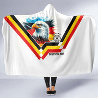 Germany National Football Hooded Blanket Deutschland Eagle Watercolor Splash Geometric Flag Stripe Pattern Art
